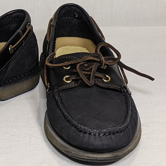 NEW Rockport Mens Perth Leather Boat Shoe Black Leather SOLID SHOE Sz6.5 ExtraW - Picture 3 of 5